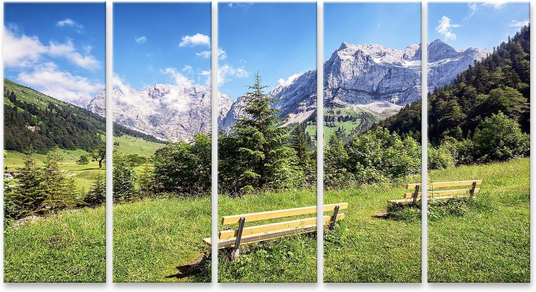 islandburner Bild auf Leinwand Karwendelgebirge Österreich Alpen Bilder Wandbilder Poster Leinwand 1