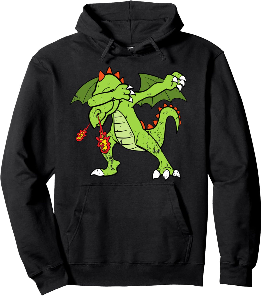 Cool Retro Vintage Grunge Style Dabbing Dab Drachen Tier Fun Pullover Hoodie
