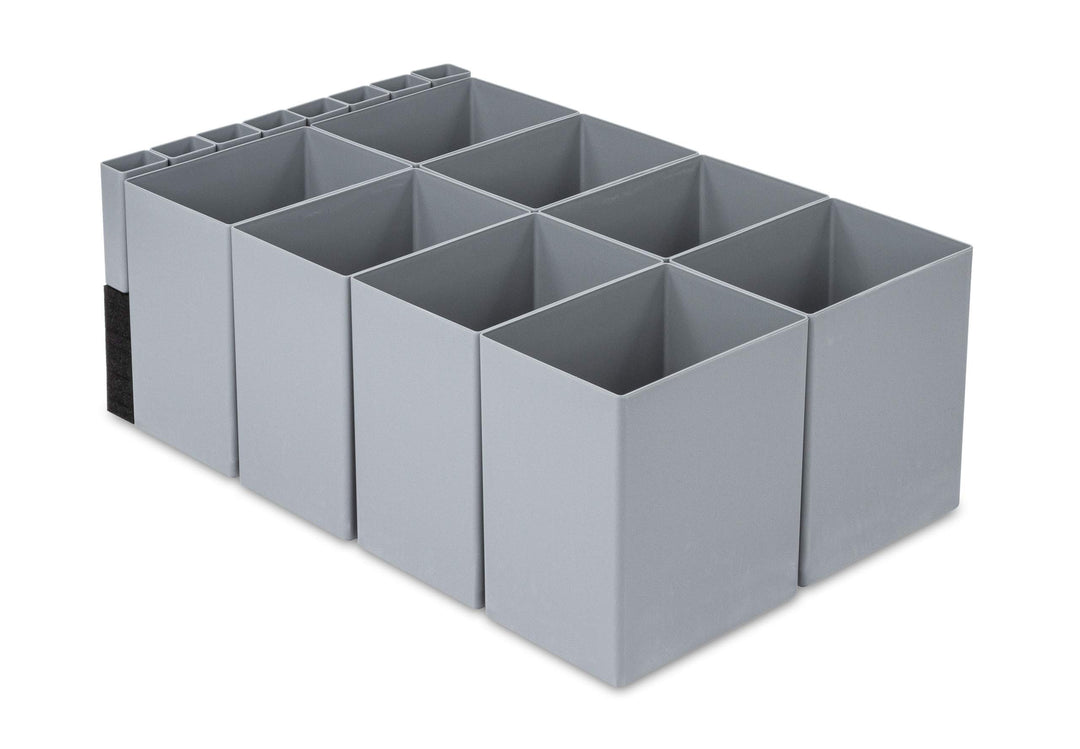 aidB NextGen Einsatzkasten Set 1/8 Unterteilung, 600 x 400 x 220 mm, ideal als Einsatz für Schublade