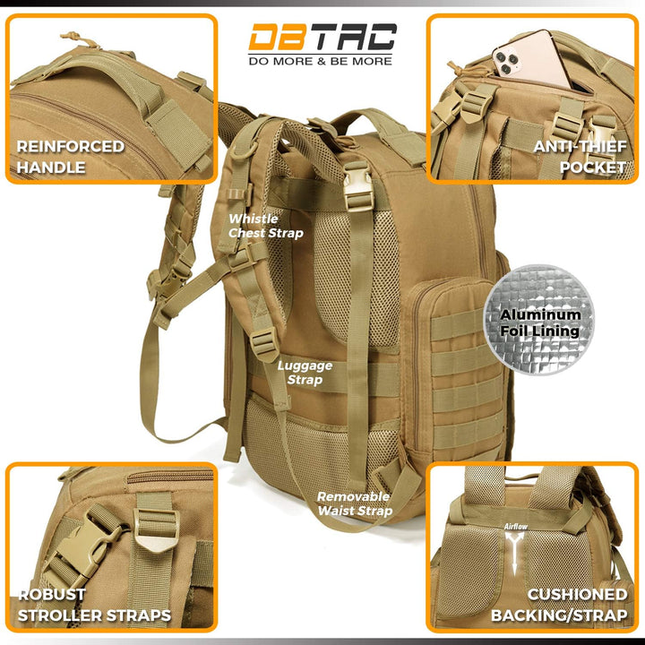 DBTAC Wickeltasche Rucksack für Papa, grosse Baby-Wickeltasche für Männer mit Wickelunterlage, isoli