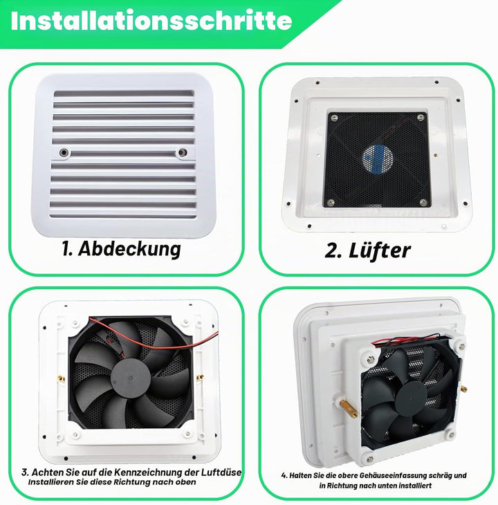 AUTOXBERT Abluftventilator Für Wohnwagen, 2,4W 12V Lüfter Mit Rollläden Entlüftung Einweg-Seite Luft