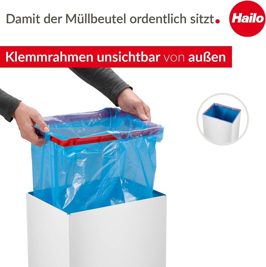 Hailo Big-Box Swing XL Mülleimer - 1 x 52 Liter - selbstschliessender Schwingdeckel - Stahlblech - M