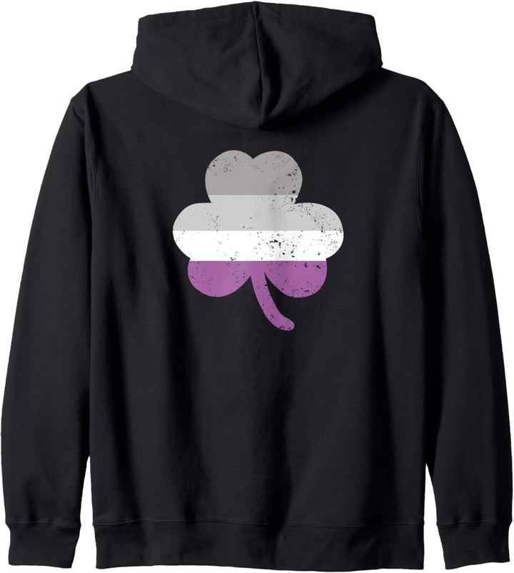 Asexuelle Shamrock LGBTQ Pride Flag St Patrick's Day Clover Kapuzenjacke