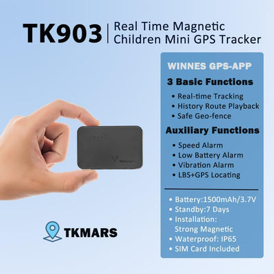 TKMARS TK903 GPS-Tracker 4G, mit SIM-Karte/ABO erforderlich, 1500mAh-Akku, magnetischer Mini-GPS-Tra