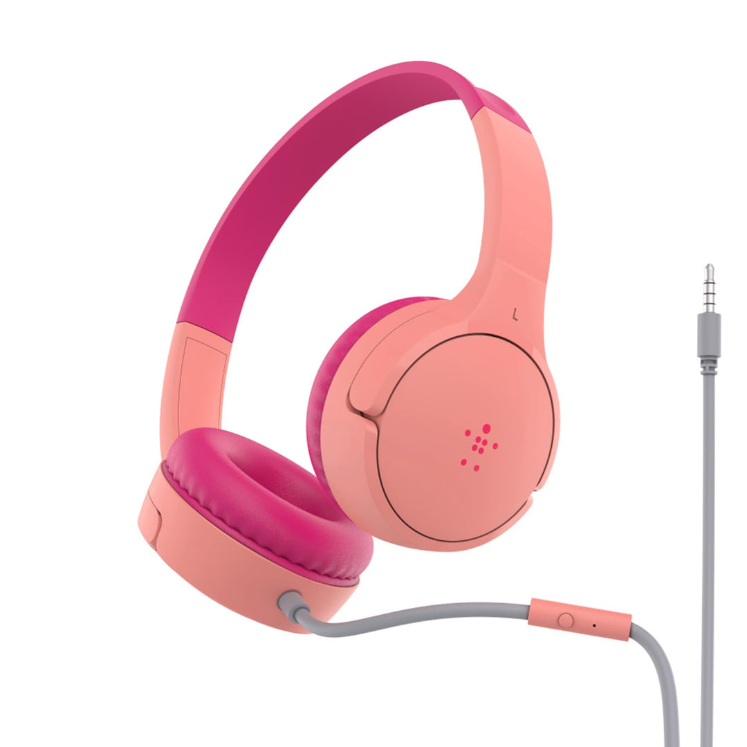 Belkin Sound Form Mini On-Ear-Kopfhörer mit Kabel für Kinder, Mit integriertem Mikrofon für die Schu