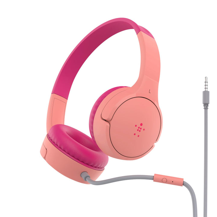 Belkin Sound Form Mini On-Ear-Kopfhörer mit Kabel für Kinder, Mit integriertem Mikrofon für die Schu