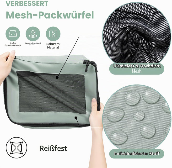 Packing Cubes for Suitcase 10 Set, Leichtgewichtige Gepäck Packing Organizer Packing Cubes für Reise