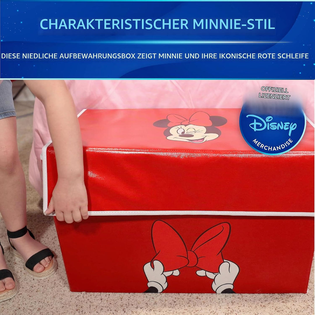 Minnie Disney Mouse Aufbewahrungsbox - Offiziell lizenziert, grosse Organisationsbox, Stoffspielzeug