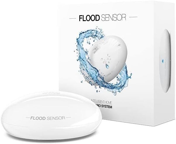 FIBARO Flood Sensor / Z-Wave Plus Wassermelder, Hochwasser, Leck und Temperatursensor, FGFS-101