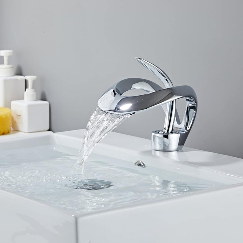 SJQKA Wasserhahn Bad Wasserfall Chrom,waschtischarmatur Wasserfall,Wasserhahn Bad Aus Erstklassigem