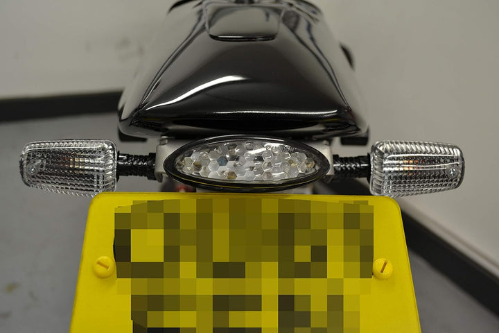 Motorrad-Trike-Blinker Carbon-Optik mit getöntem Glas (1 Paar) 21-W-Glühlampe