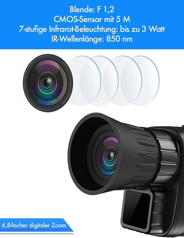 Zavarius Infrarotkamera: Monokulares Infrarot-Nachtsichtgerät, Sicht bis 300 m, Full-HD-Kamera (Wild