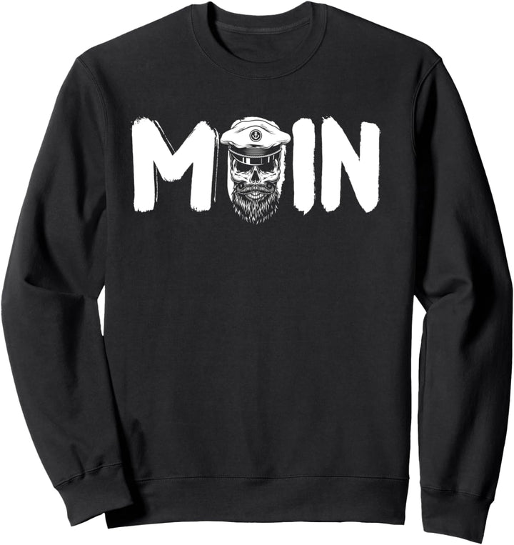 Moin Schädel Seemann mit Mütze Norddeutsch Sweatshirt