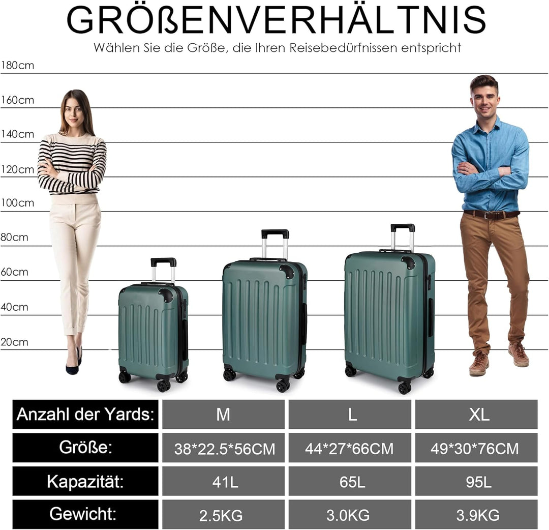 TAN.TOMI Koffer Hartschalenkoffer, Koffer Handgepäck Trolley Koffer Handgepäck, Reisekoffer mit Roll