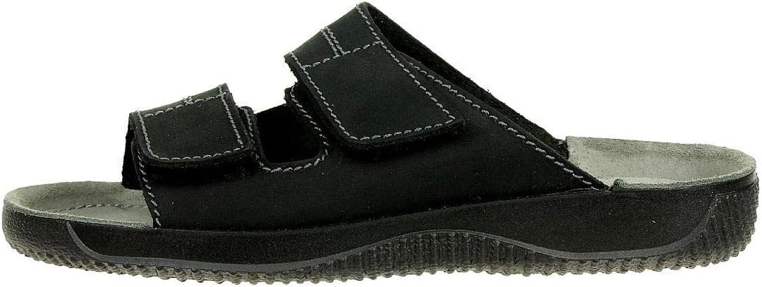 Rohde 1987 Soltau H Schuhe Sandalen Pantoletten Leder Clogs, Schwarz
