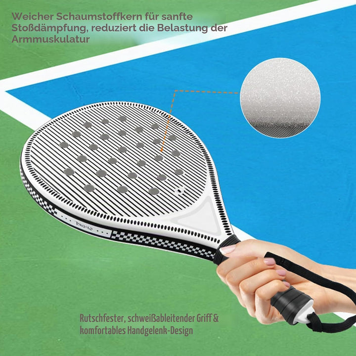 Padelracket 2er-Set mit ABS-Oberfläche und Eva-Schaumkern, für Erwachsene, inklusive Zwei Bällen und