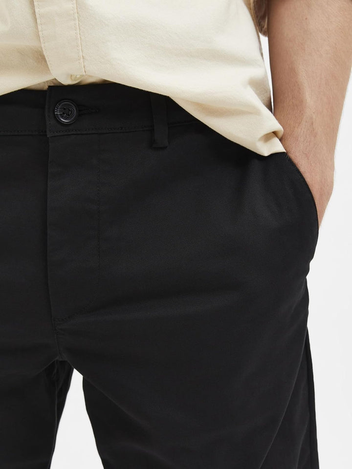 SELECTED HOMME Male Chino 196 Straight Flex 28W / 32L Schwarz, 28W / 32L Schwarz