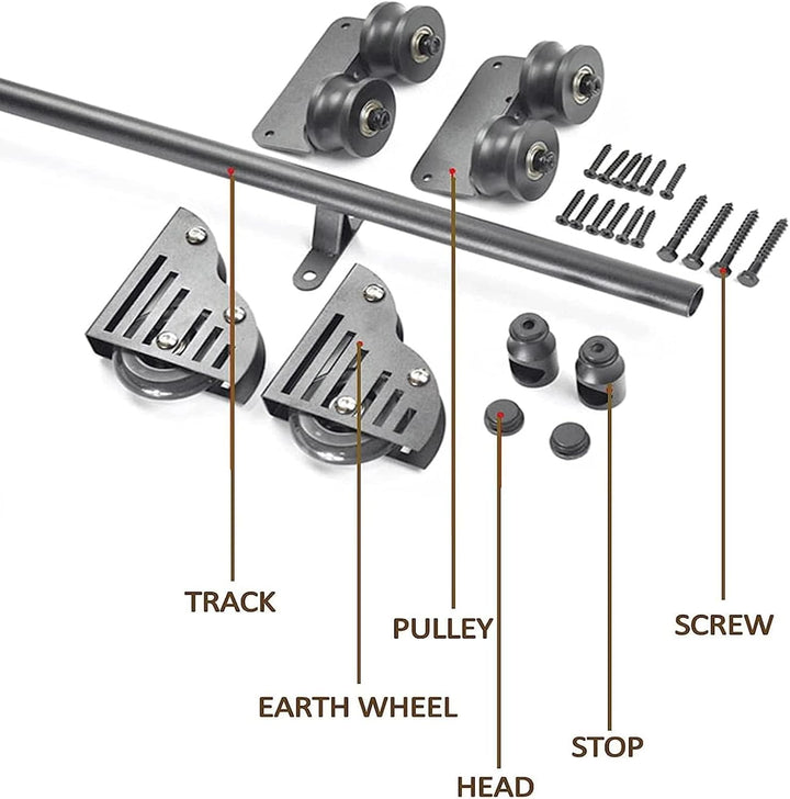 Rollbares Bücherregalleiter-Hardware-Set, robuste Gleitschienen und Schienensystem für Regale und La