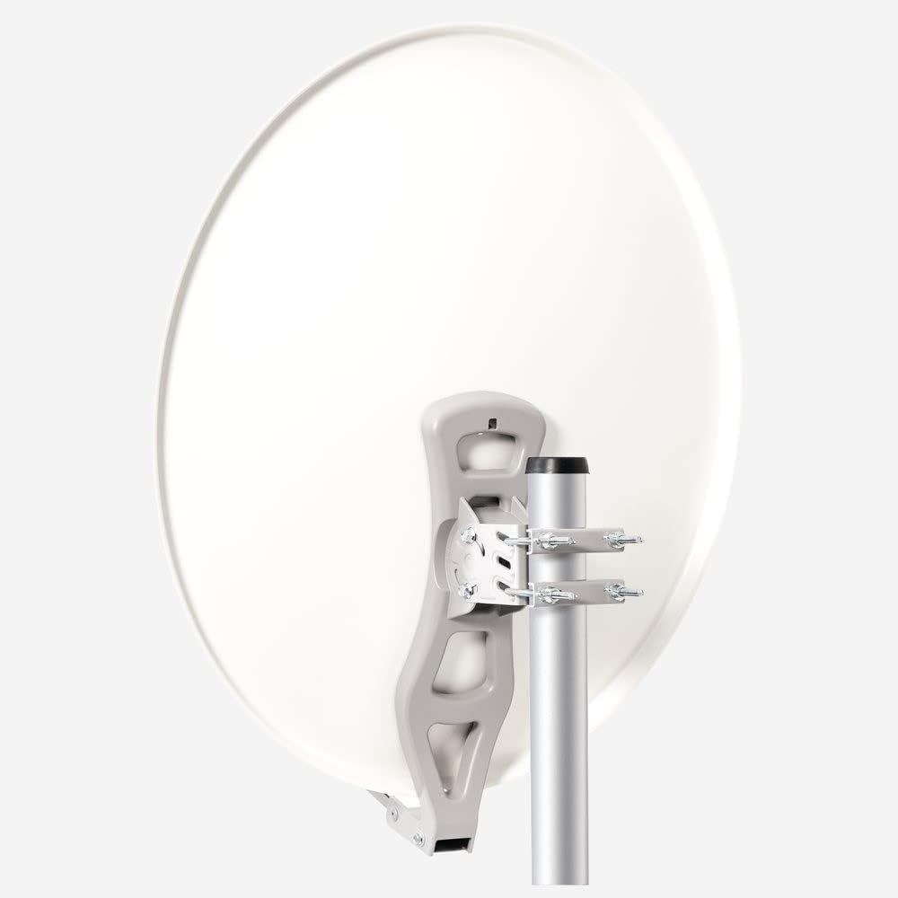 Fuba Satelliten-Komplettanlage DAL 800 W Satellitenantenne 80cm Aluminium Weiss LNB Quad SAT bis 4 T
