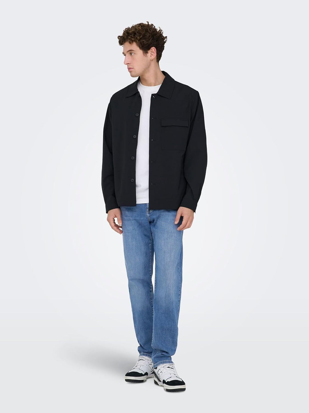 ONLY & SONS Male Slim Fit Jeans ONSWEFT Mittlere Taille Normal geschnitten Jeans 27W / 32L Medium Bl