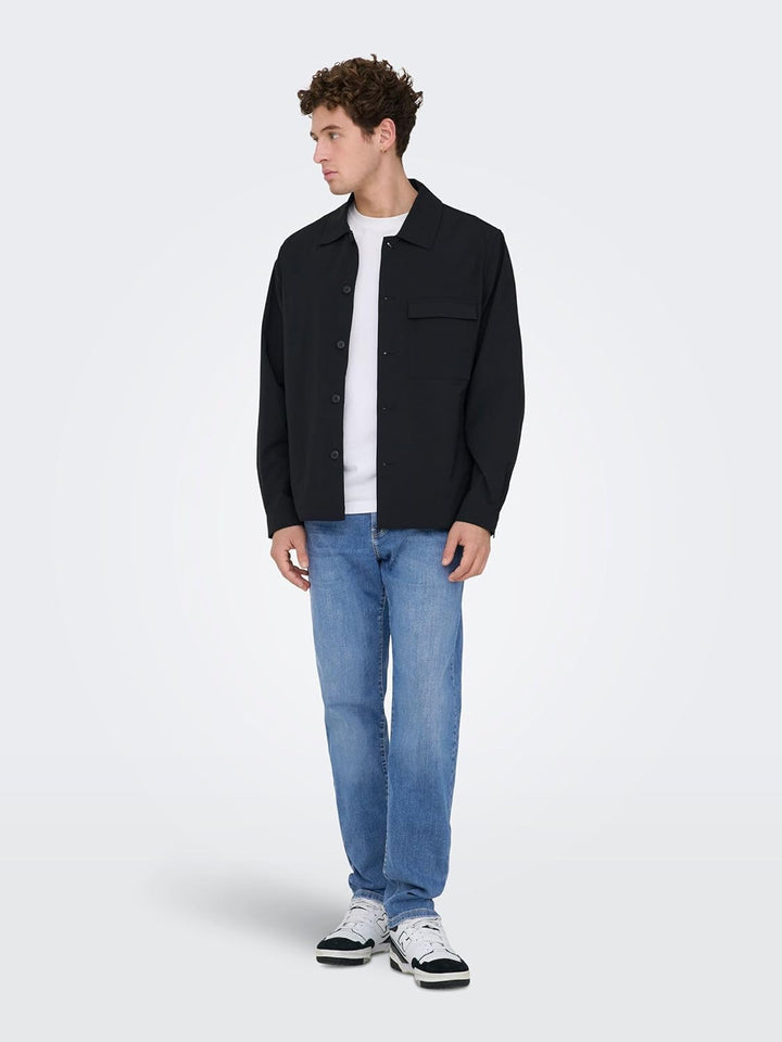 ONLY & SONS Male Slim Fit Jeans ONSWEFT Mittlere Taille Normal geschnitten Jeans 27W / 32L Medium Bl