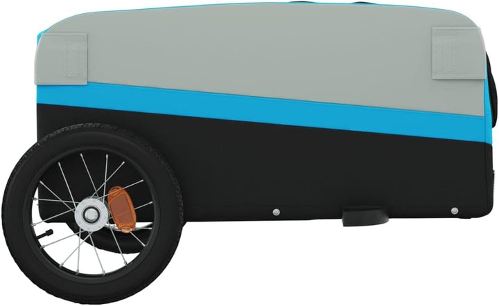 Fahrradanhänger schwarz und grün aus Eisen mit Oxford-Gewebe, Traglast, x 52,5 x 42, Sicherheitsflag