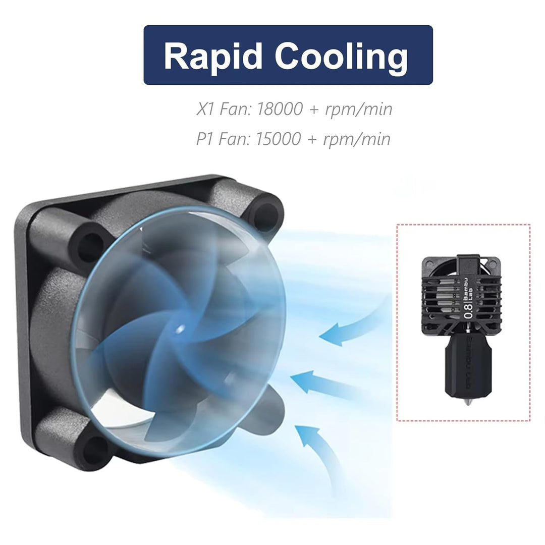 Lab P1P Hotend Cooling Fan,2510 Dual Ball Bearing Hotend Cooling Fan for Bambu Lab P1P 3D Printer Be