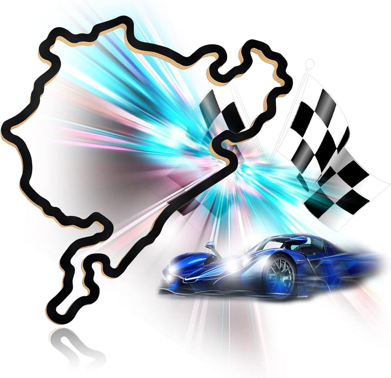 Racetrackart Holzskulptur Deko – Rennstrecke Nürburgring, Wandverzierung, 23 cm, Holzskulptur, Gesch