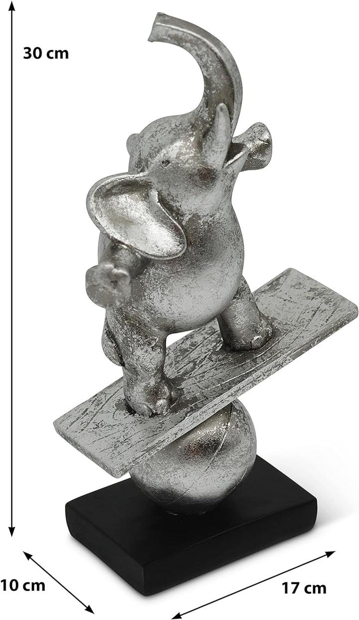 FeinKnick Skulptur “Lebenskünstler” - inspirierende & Moderne Elefanten Dekoration aus Kunststein 30