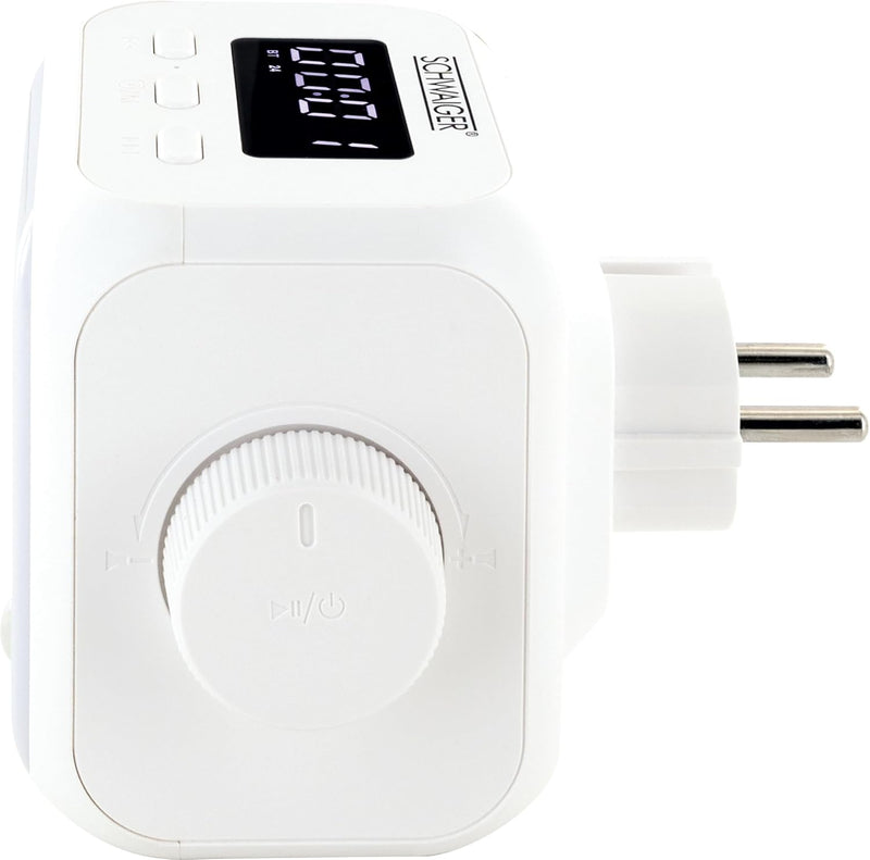 SCHWAIGER RAFM0100 Steckdosenradio Badezimmerradio Radio Steckdose FM Bluetooth Steckdosenlautsprech