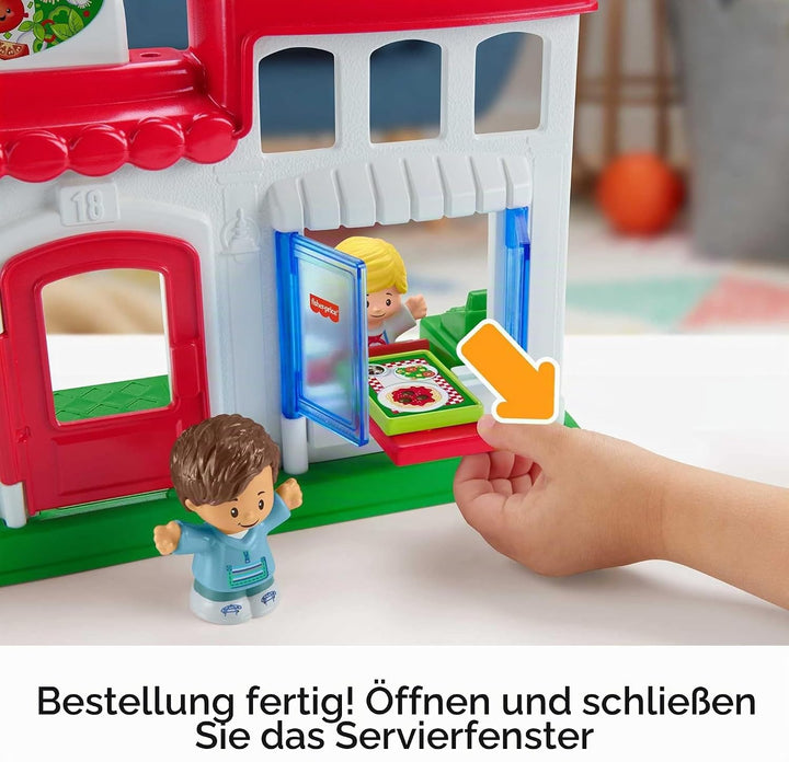 Fisher-Price HBR79 - Little People Pizzeria Spielset, mit 3 Figuren und Zubehör, für Kinder von 1 bi