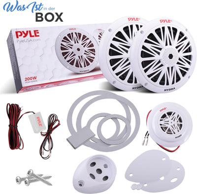 Pyle PLMR6KW Marine-Lautsprechersystem, wetterfest, Dual 2-Wege 16,5 cm (6,5 Zoll) Stereo-Sound-Laut