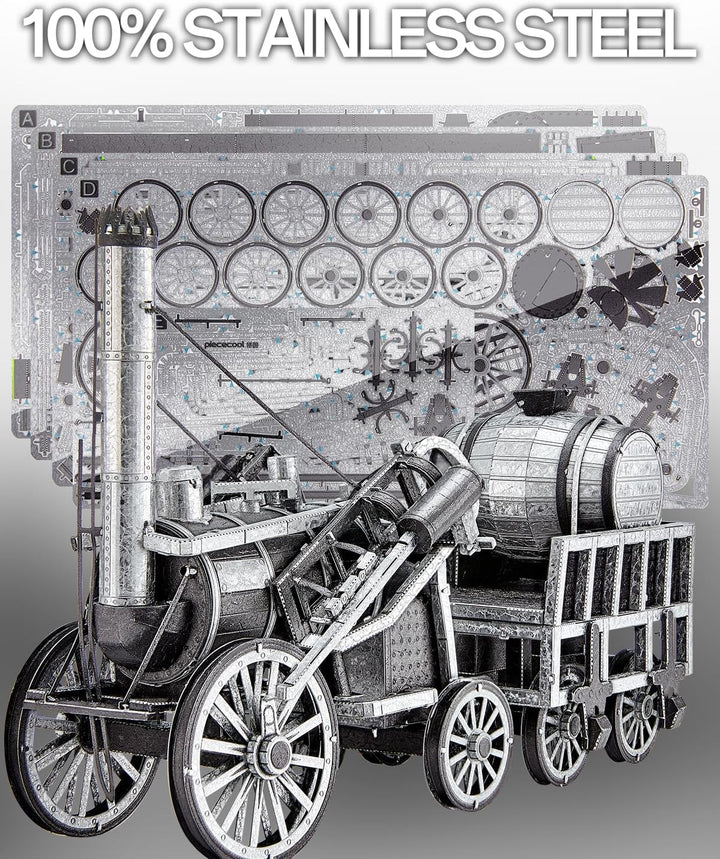 Piececool 3D Puzzle Metall Raketendampflokomotive, Klassischer Transport Handwerk Modellbausätze Ede
