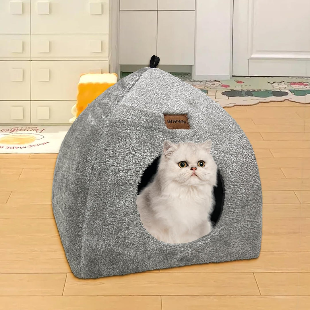 Katzenhöhle für Drinnen Katzenzelt mit Waschbarem Plüschkissen Weiches und Flauschiges Katzenhaus Kl