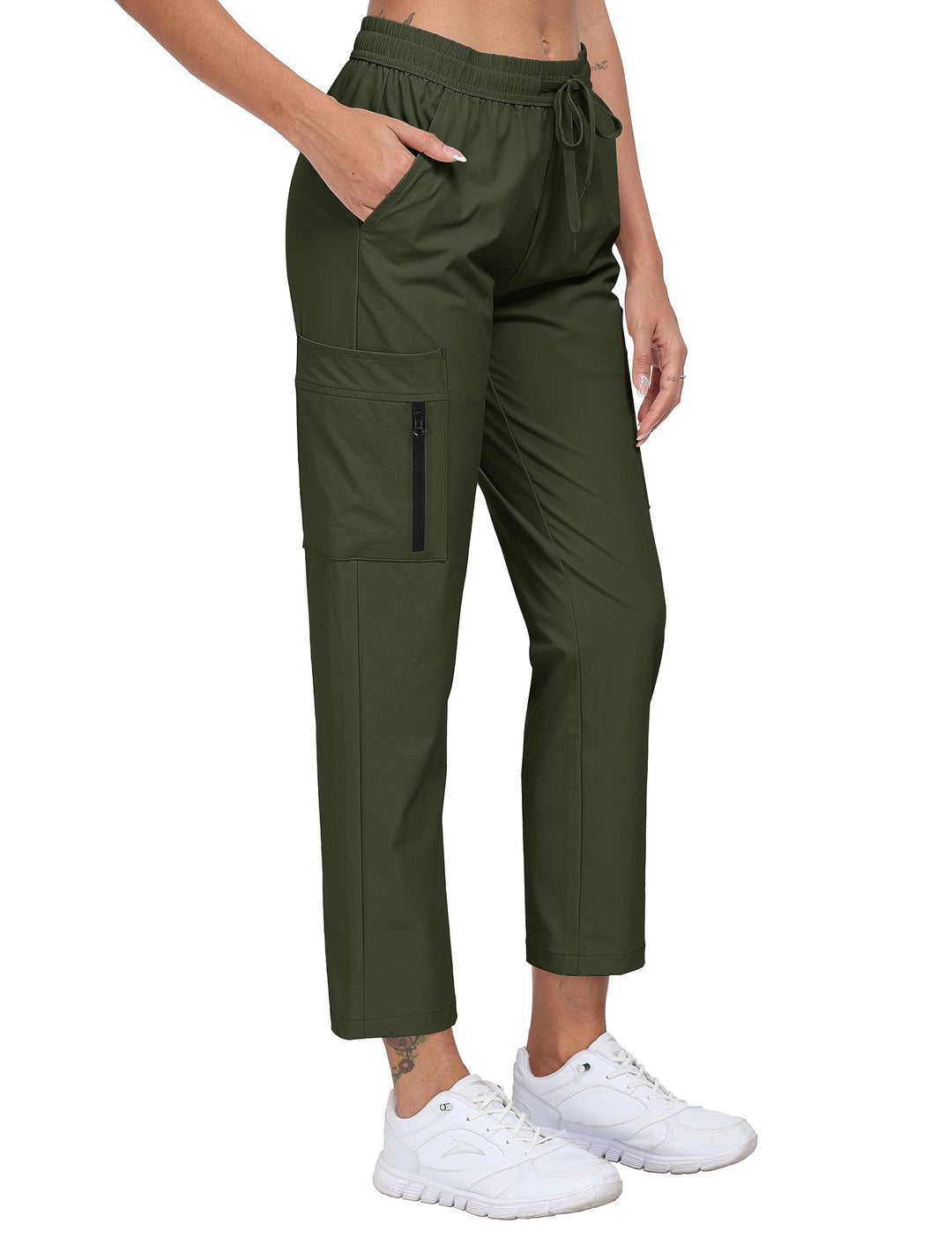 MoFiz Damen Cargohose Leichte Wanderhose Atmungsaktiv Trekkinghose Workout Casual Outdoorhose M Arme