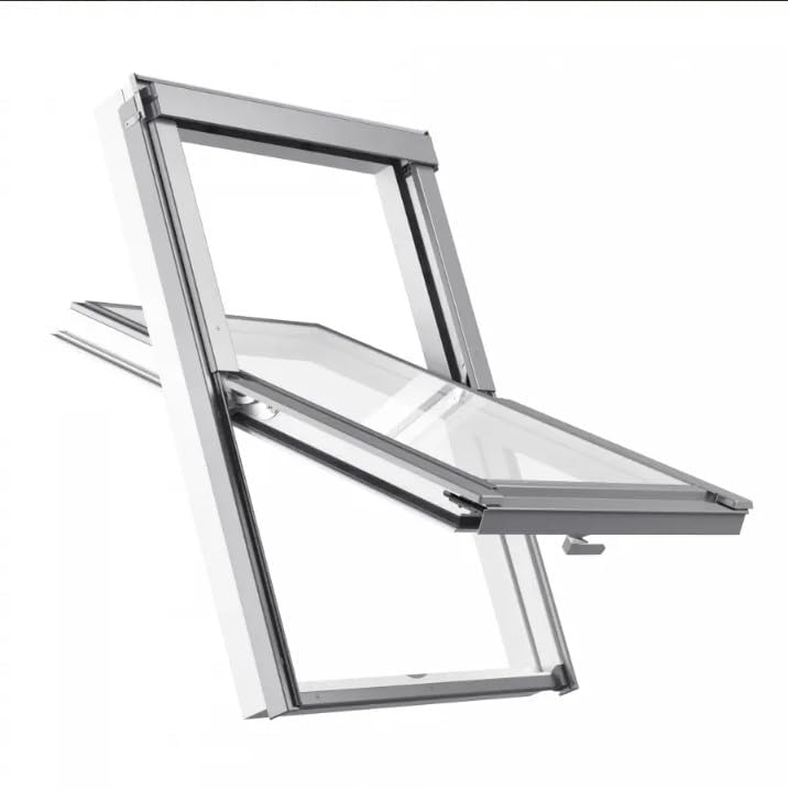 Dachfenster Kunststoff Velux Gruppe SOLID PVC Schwingfenster 78x98 cm mit 2-fach Wärmeschutzglas geh