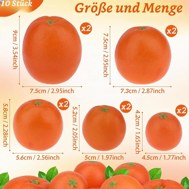 Woration Mix Grössen Gefälschte Obst Orangen Satz Künstliche Lebensecht Simulation Orangen Mandarine