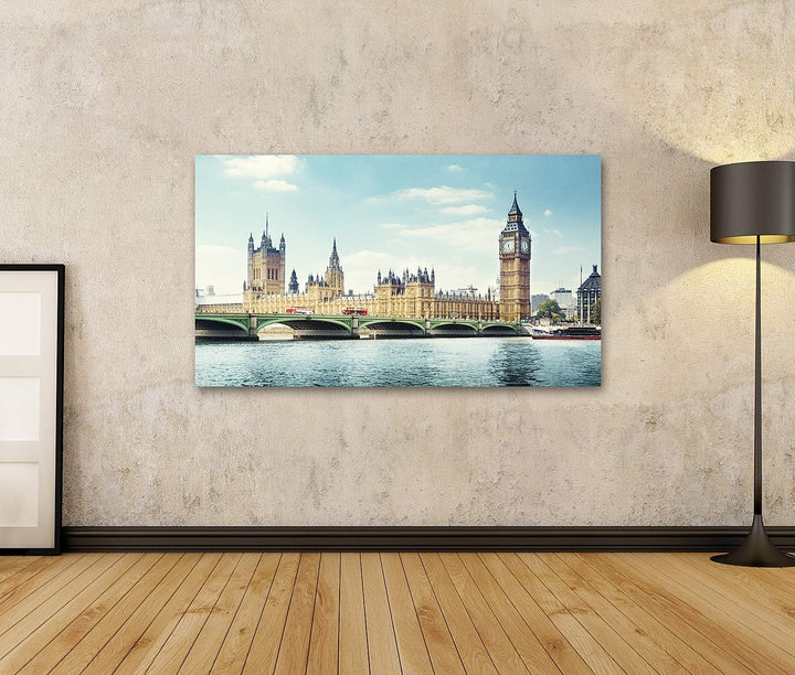 islandburner Bild auf Leinwand Big Ben An Einem Sonnigen Tag In London Bilder Wandbilder Poster Lein