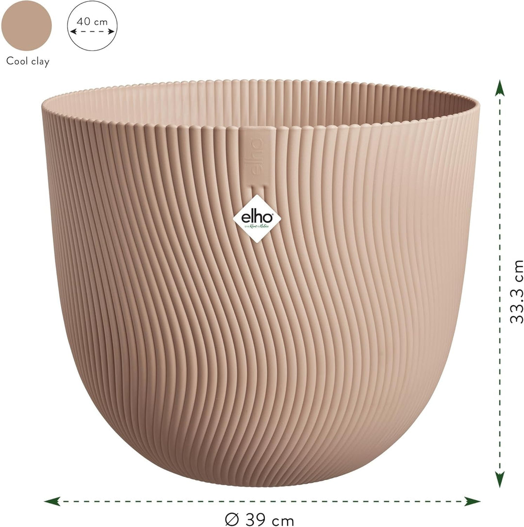 elho Sereh Rund 40 - Blumentopf für Innen und Aussen - 100% recyceltes Plastik - Ø 39.0 x H 33.3 cm