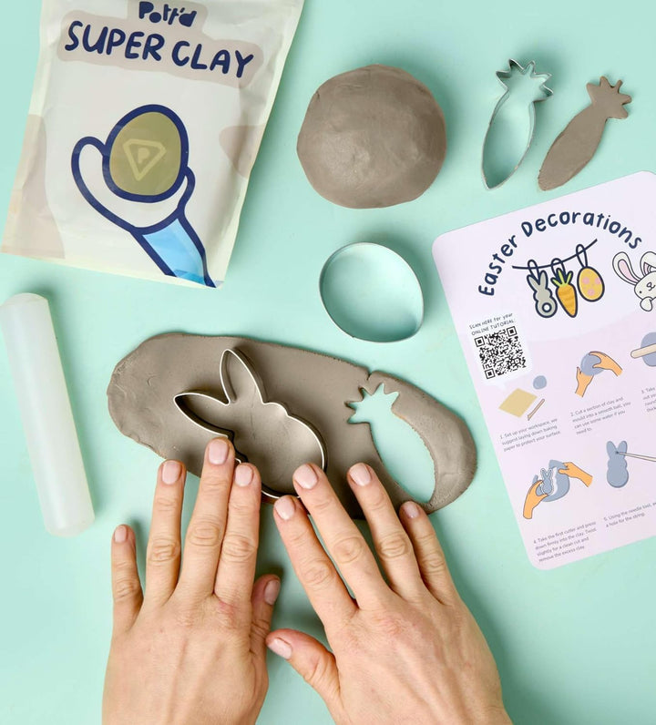 Pott’d Osterbastelset Für Erwachsene Mit Lufttrocknendem Ton, Basteln Ostern Erwachsene DIY Set Für