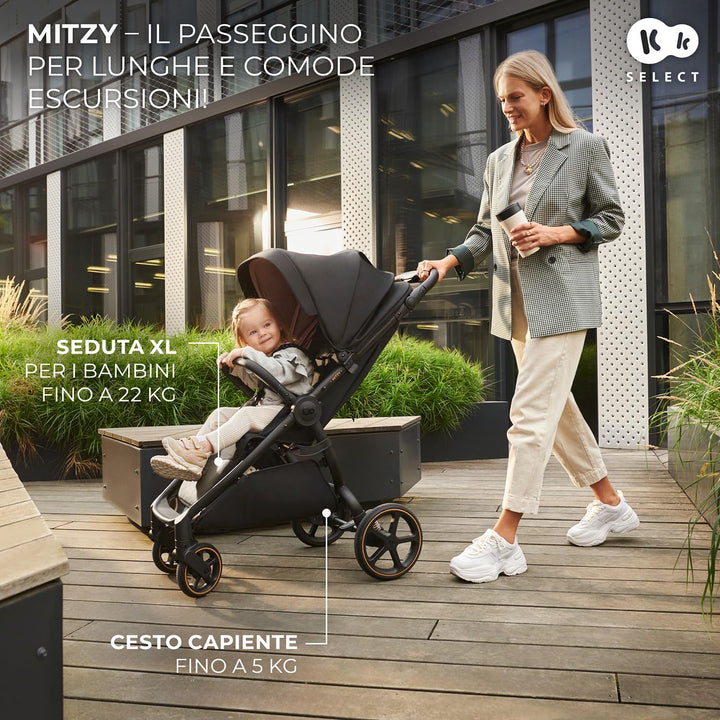 Kinderkraft MITZY Buggy bis 22 kg, Liegebuggy, Kinderwagen, Leicht, Schnell und Einfach Zusammenklap