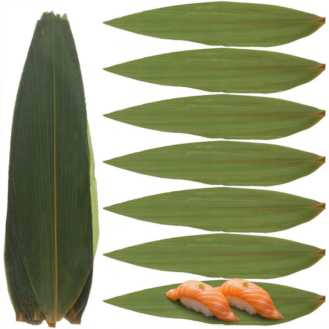 DOITOOL 100 Stück Sushi-Bambusblätter Bananenblätter Machen Zongzi-Kit Tellerdekorationen Urlaubspar
