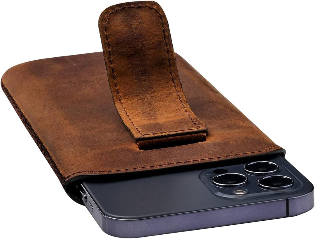 Suncase ECHT Ledertasche Leder Etui *Slim-Edition* kompatibel mit iPhone 16 Pro Max (6,9 Zoll) Hülle