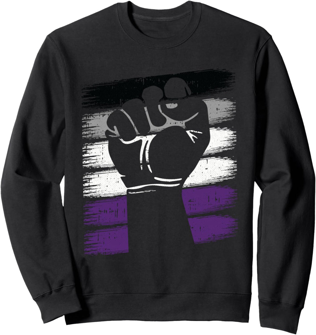 Power Fist Asexual Pride Social Justice Equality LGBTQ Ace Sweatshirt