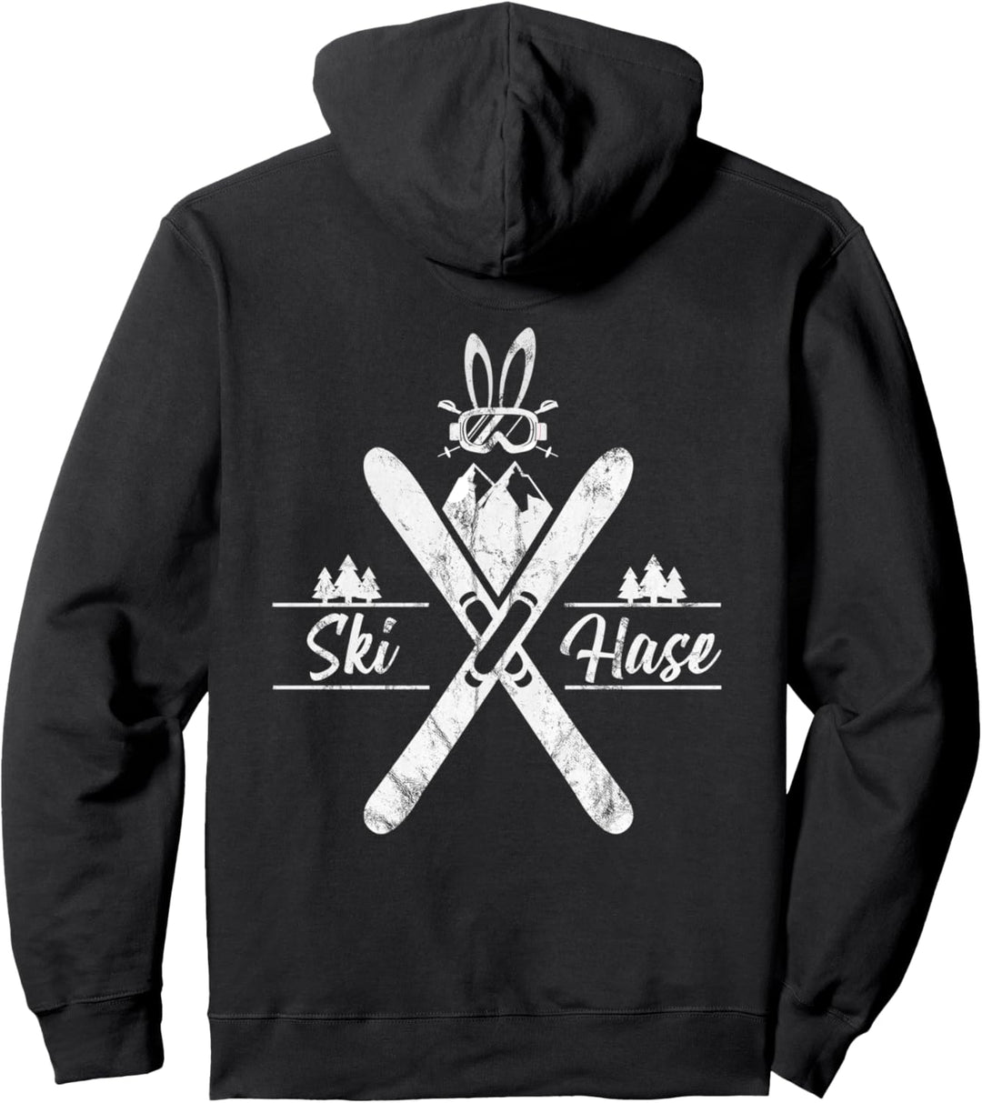 Ski Hase Snowboard Skifahrer Outfit. Pullover Hoodie