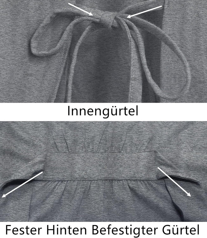 COLORFULLEAF 100% Baumwolle Bademäntel Damen Leicht Morgenmantel Kurz Sauna Kimono Weiche Frauen Nac
