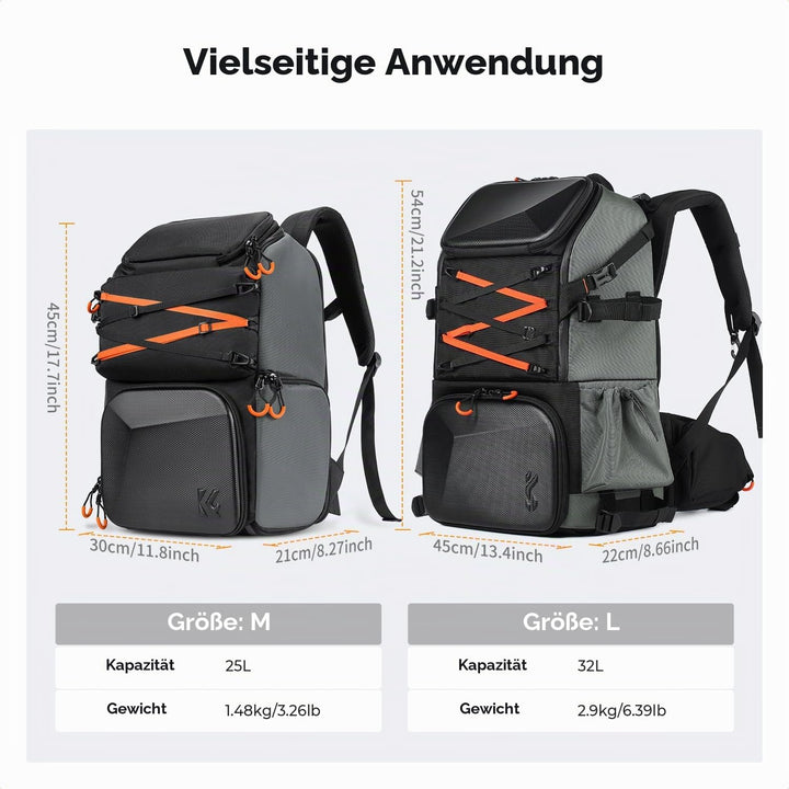 K&F CONCEPT Professionelle Kamerarucksack 25L,Grosse Fotorucksack Wasserdichte, Camera backpack für