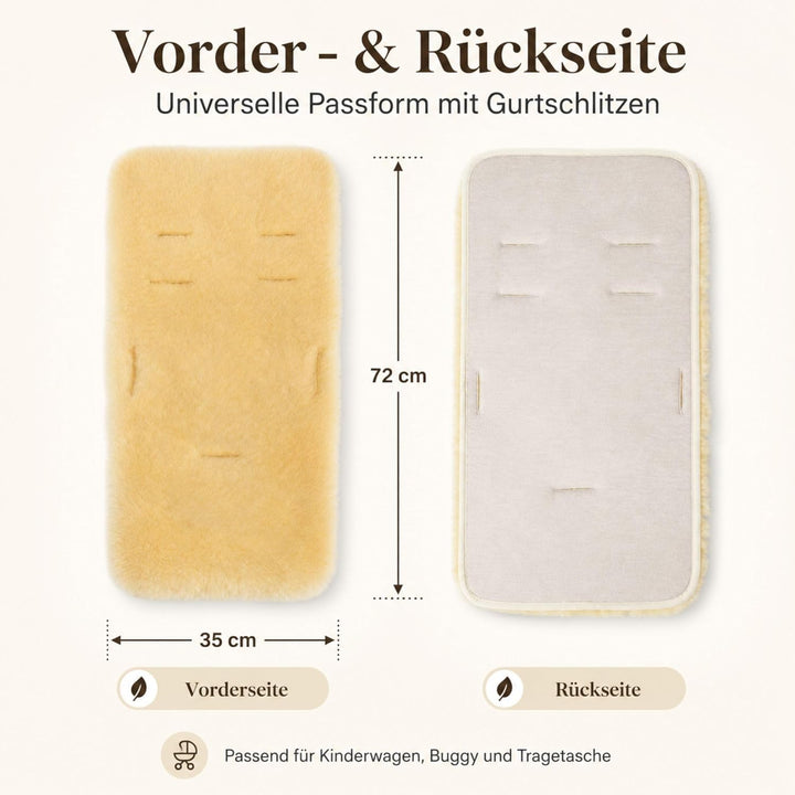 Hofbrucker seit 1948 Lammfell-Einlage für Kinderwagen gelb one size