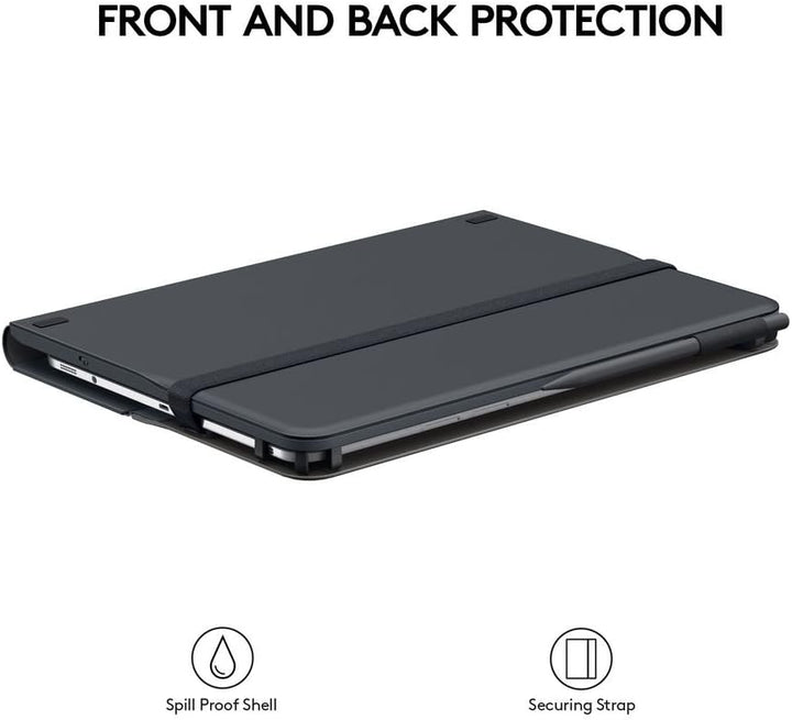 Logitech Universal Folio Tablet-Hülle mit Kabelloser Tastatur, Bluetooth, 2-Jahre Batterielaufzeit,