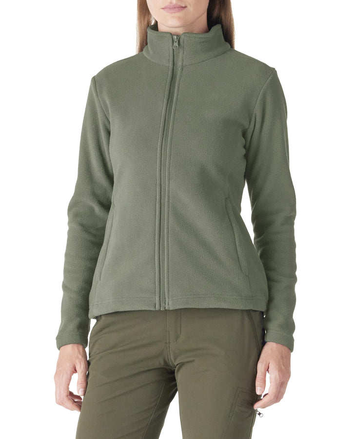 Outdoor Ventures Damen Fleecejacke mit Durchgehendem Reissverschluss Stehkragen Frauen Leichte Fleec
